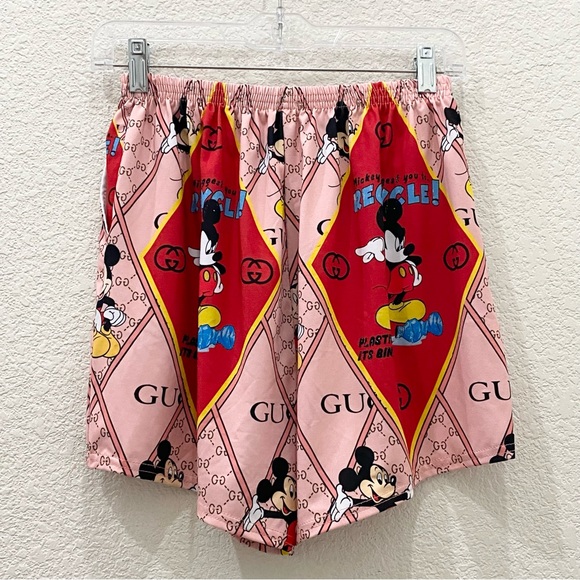 Mickey Suggest you to Recycle Plastic Bottle Printed Pajama Short Set Sleepwear - Picture 10 of 14